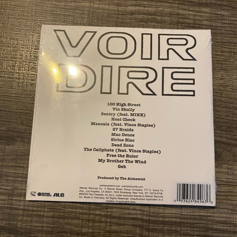 NEW- Earl Sweatshirt & The Alchemist
VOIR DIRE. (Sealed) - Picture 3 of 3